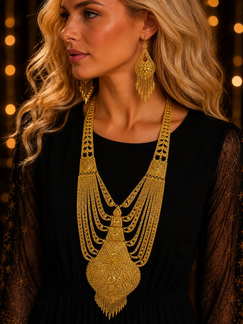 Hint Tarzı Oyma Damla Set