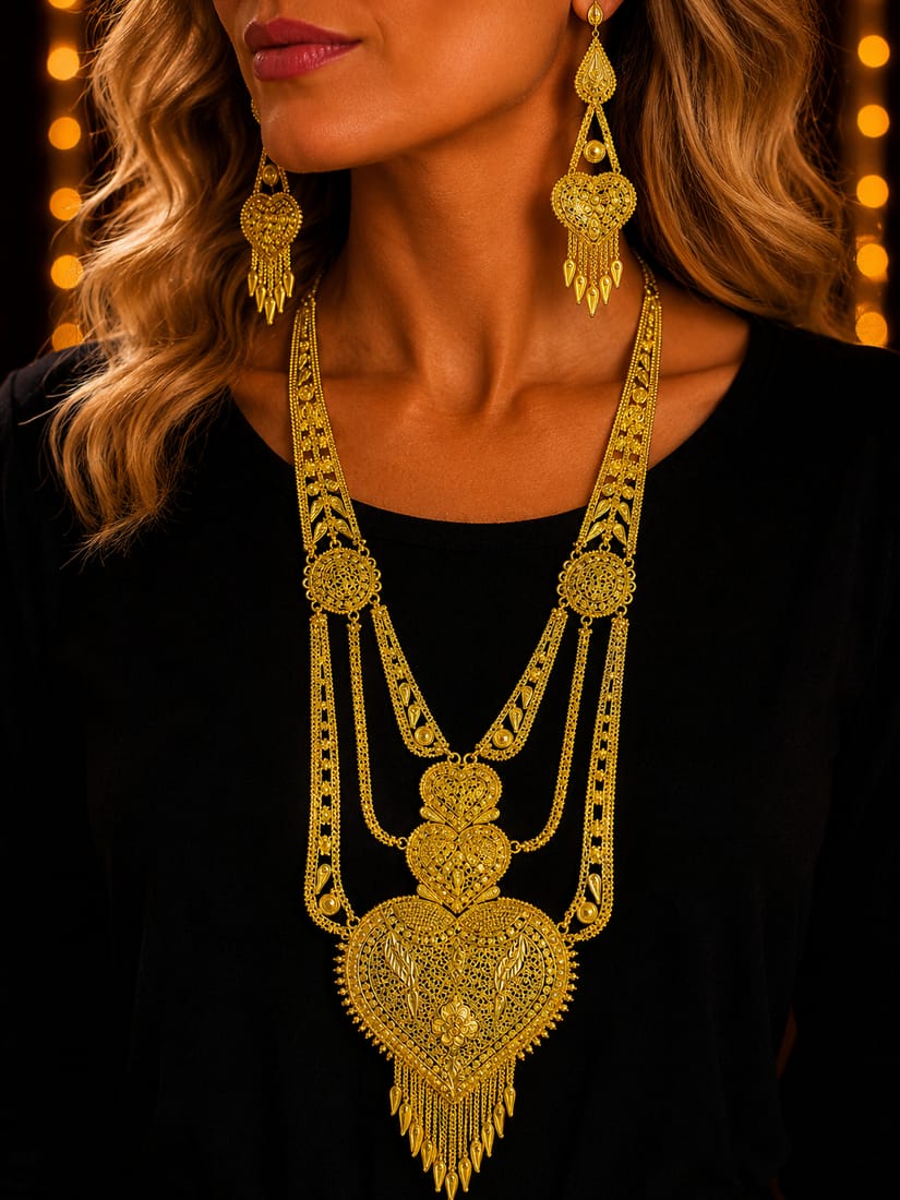 Hint Tarzı Üçlü Kalp Set